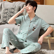 Mùa hè bé trai tuổi teen pajama phim hoạt hình cậu bé lớn mỏng quần ngắn tay bông junior trung học quần áo sinh viên về nhà.