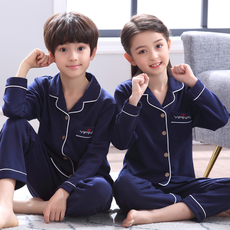 Spring Autumn Season Pure Cotton Children's Pyjamas Girl Sleepwear Girl Boy Boy Girl Child Fall Suit Boy's Home Clothes