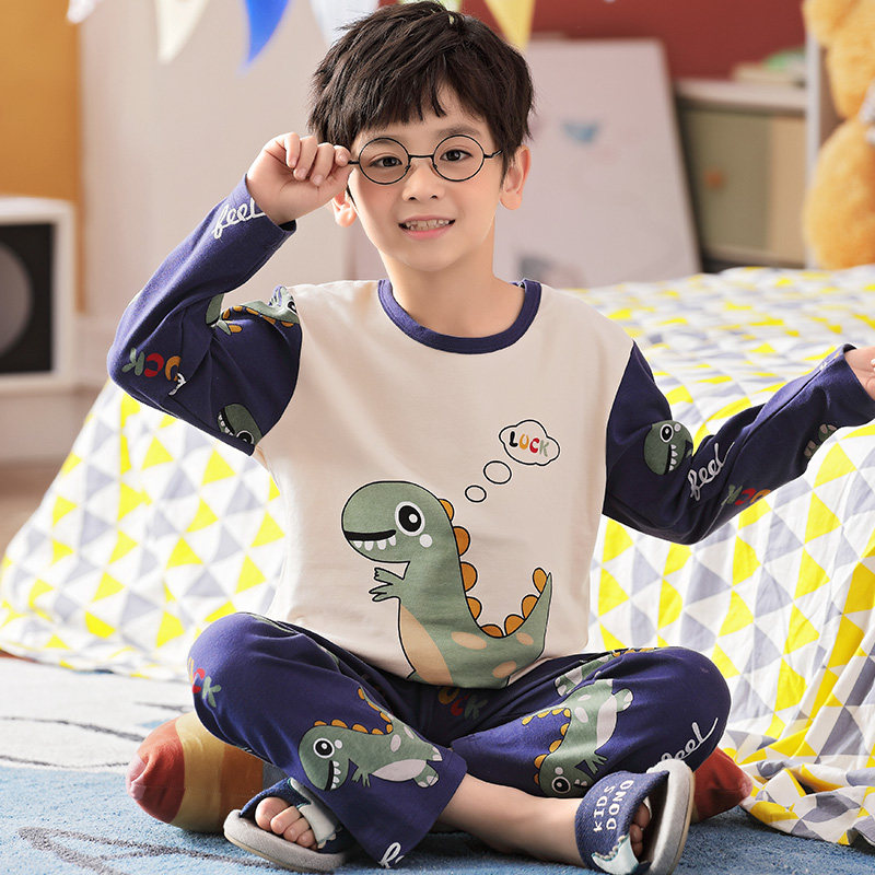 Boy Sleepwear Spring Autumn Season Kid Pure Cotton Children Long Sleeve Cartoon Cute CUHK Boy Home Suit Boy Suit