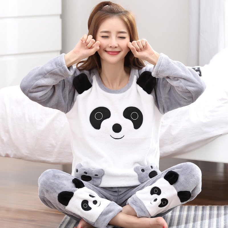 Autumn and winter fat plus size women's pajamas coral velvet thickened fat mm200 catty loose flannel home clothes