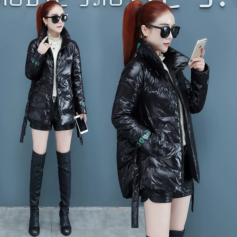 Red glossy light and thin down jacket with down, 2020 years, 2021 collection
