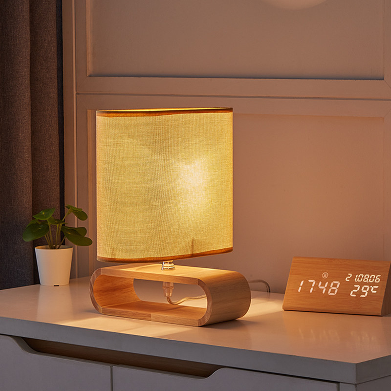 Day Style Log Table Light Bedroom Bedlights Creativity Individuality Nordic Style Modern Brief About Adjustable Light Solid Wood Small Table Lamp