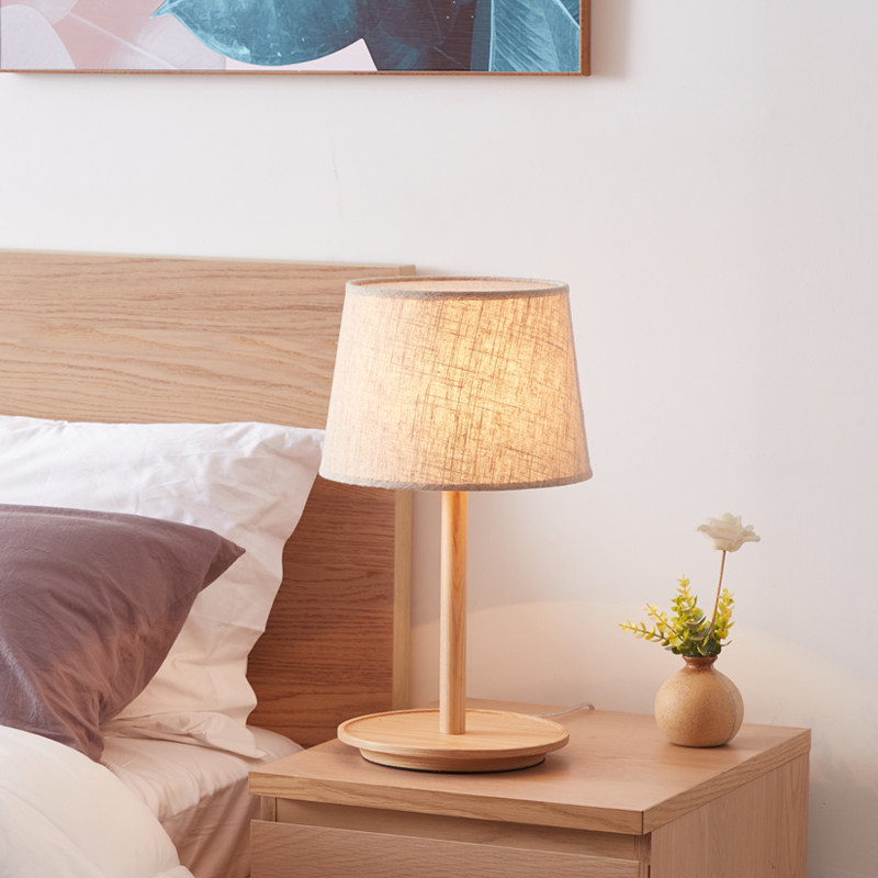 Table lamp designer bedroom study creative warm Japanese-style wabi-sabi wind Nordic ins Chinese-style solid wood bedside lamp
