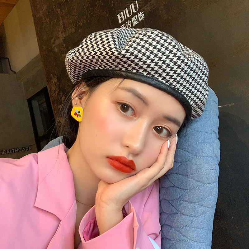 Siben Hat Kids Fashion Classic Thousand Birds Gberets Pu Pu Bag by England Summer Han Baiyu Pumpkin Hat