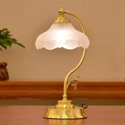 Yulei American creative bedroom bedside table lamp warm romantic all copper dimmable girl wedding room lamp