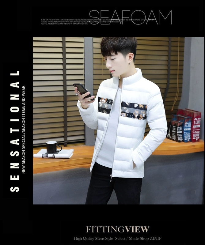 Áo khoác nam mùa đông mới phiên bản Hàn Quốc của cotton mỏng xuống xu hướng ngắn Áo khoác cotton nam đẹp trai - Bông