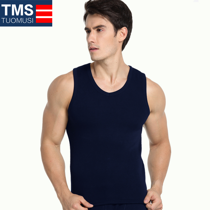 Mens ấm vest cộng nhung cộng dày trẻ nam loại cơ thể xây dựng hai lớp bông áo giáp chặt chẽ thủy triều mùa thu đông.