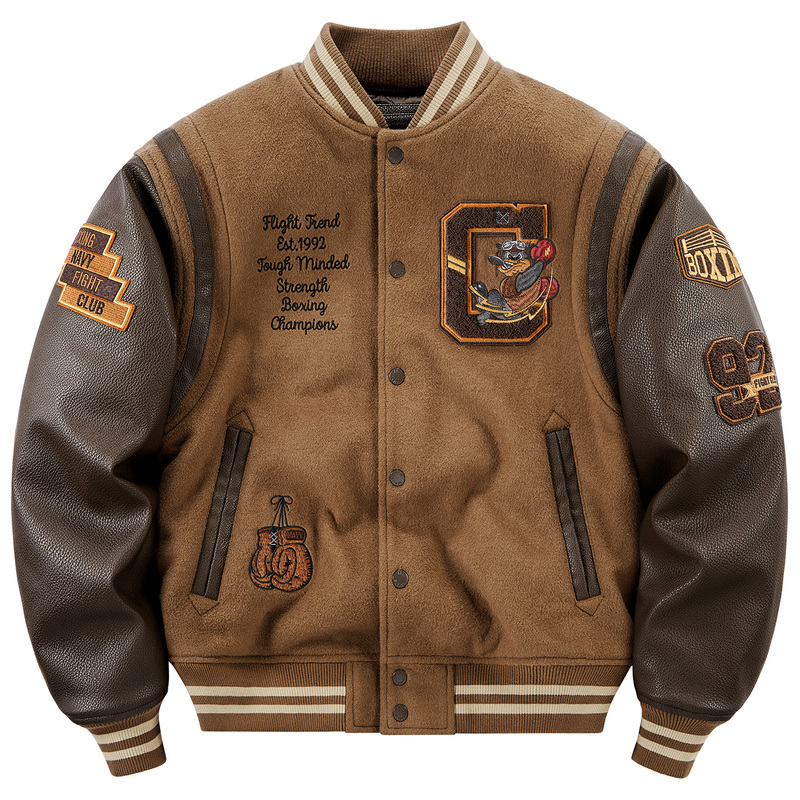 Vip American Retro Embroidered Wool Baseball Jacket Cotton Coat for Men 2026 New Winter Padded Thickened Jacket Trendy