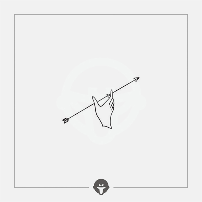 Re-change@become tattoo stickers waterproof female lasting Korean simulation love and arrow black and white simple lines art and art