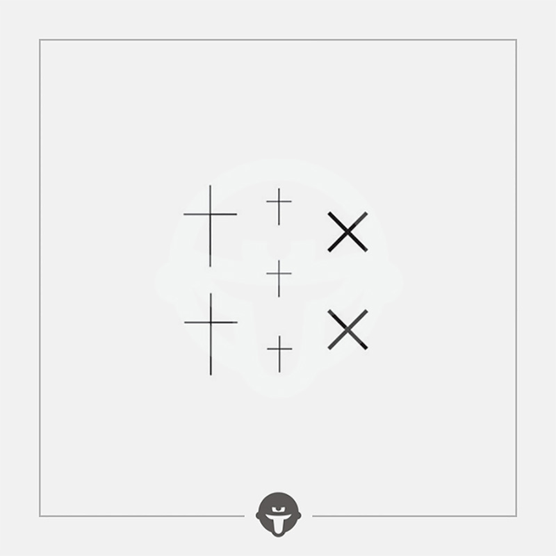 Again change@become cross tattoo stickers waterproof female long-lasting black and white simple sexy ins style small pattern