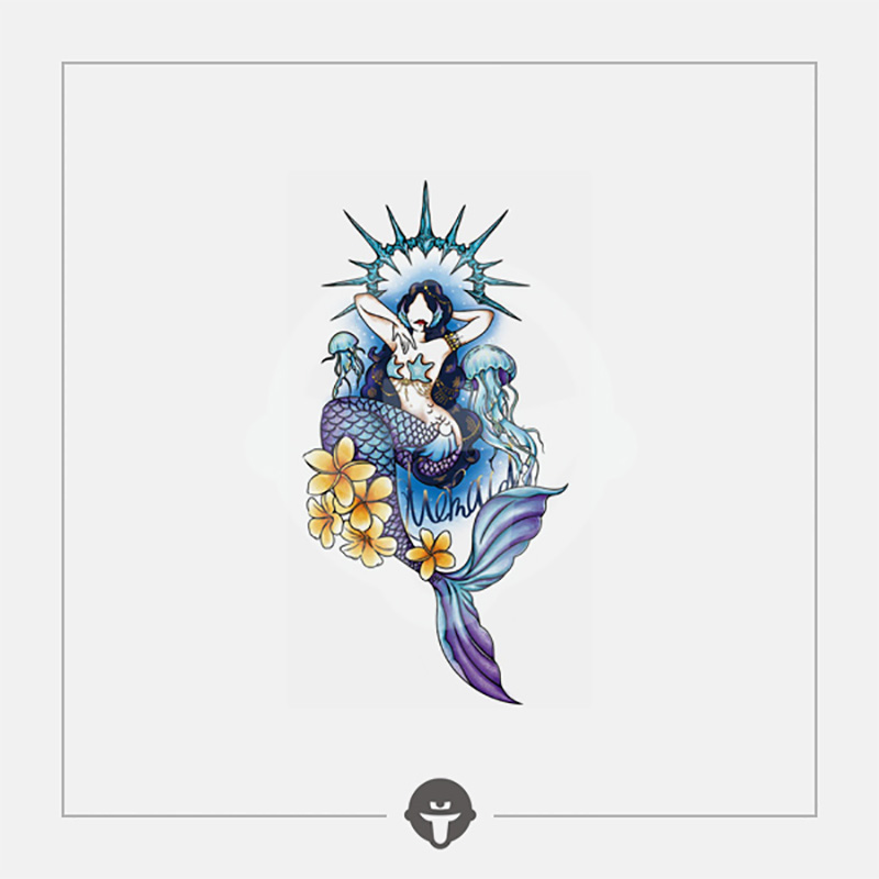 Retransform the Shanhai Mermaid tattoo tattoo arm tattoo in the wind color design woman lasting