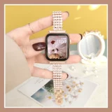 Применимо к Apple 7 Смотреть AppleWatch8 ремешок iWatch6 Generation Metal Diamond 40mm44 Girl 5 New Ultra Summer 41mm45 Creative Personality Tide Fashion High -End Inspiration