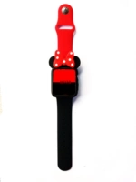 Черный и красный силиконовый ремешок+черный с красной и белой точкой оболочкой