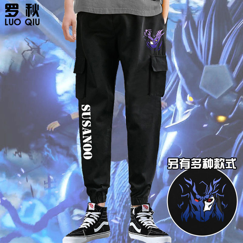 Naruto Sharingan Gaara Sasuke Itachi Susanoo Cargo Pants Unisex Casual Long Pants Sports Pants
