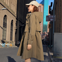 2021 Spring and Autumn New loose size trench coat female fashion long casual fashion overcoat slim coat