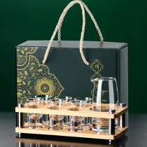 White Wine Cup Suit Glass Mouther Cup Scale Wine Tager Domestic Cartridges Glass Wine Riner with containing shelf Courtesy Wine