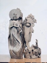 Ebony gloomy golden silk Nan Wood root carving orb landscape figure carving Guanyin Guan Gong Maitreya Buddha statue wood carving