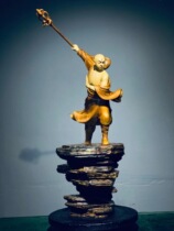 Cliff Buddha statue Zen Tibetan King boutique ornaments Root holding stone root carving wood carving hand carved crafts figure