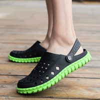Трендовые модные дышащие нескользящие тапочки в стиле Crocs, босоножки, пляжная обувь, в корейском стиле, закрытый носок
