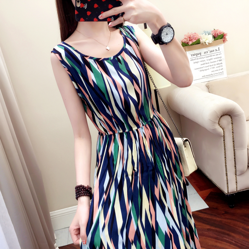 Kỳ nghỉ bên bờ biển váy dài boho váy dài trong mùa hè dài nhân tạo cotton hoa lụa áo lụa nữ - Sản phẩm HOT đầm công sở sang trọng