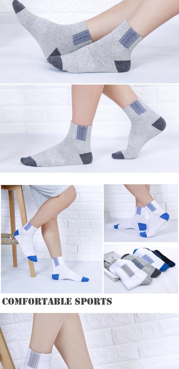 Vớ cotton nam mùa thu và mùa đông mẫu cotton cotton mid-eo cotton cha trung niên 5 đôi mồ hôi khử mùi xám tất nữ cổ cao