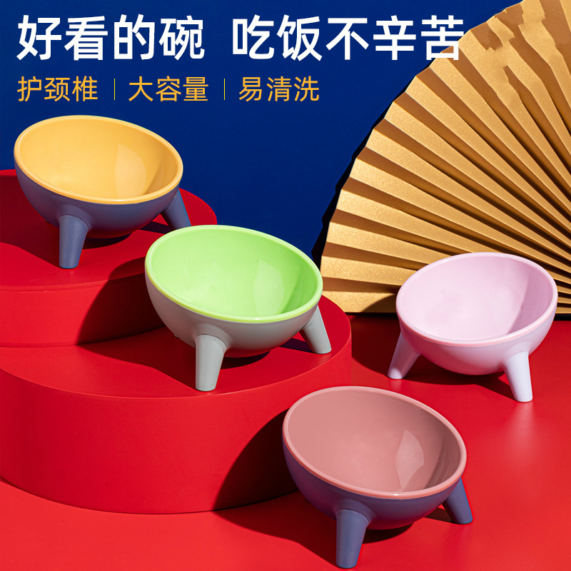 Dog Bowls Cats Bowls of Dogs Supplies Pets Bowls Dogs dogs Dogs Cat Food bowls Anti-overturning Slow Food Double bowls to protect the cervical spine