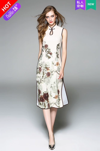 奈昕 Позвольте вам носить красивые и персонализированные индивидуальные настройки 33983 Ruyi с планкой средней длины с разрезом в летнем французском стиле