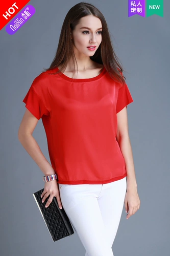 奈昕 Однотонная футболка, в стиле Шанель, короткий рукав, с рукавом