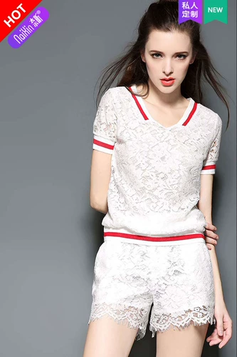 奈昕 Позвольте вам носить красивую, персонализированную, ограниченную покупку и индивидуальную 119196 卍卡 V-образное кружево кружево Slim Fit Маленький костюм