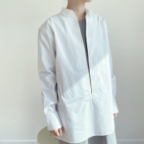 QINGLING Spring and summer 90s Retro Magira Show Deep V Classic Sun Protection with a fashionable white shirt