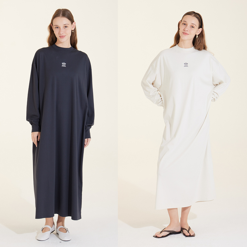 Qingling Spring Light and Airy Everyday Wear Comfortable Zone Soft and Cozy Round Neck Long Dress