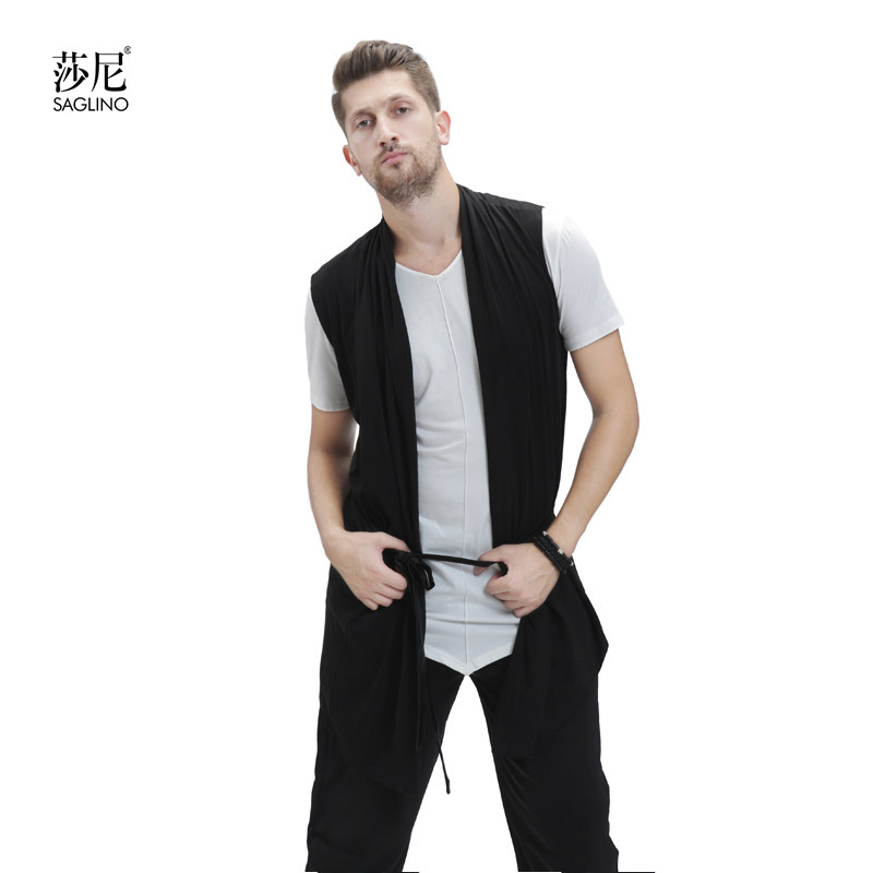 Shani Latin dance suit Men's top International dance casual practice suit Cardigan top Personality mesh see-through top