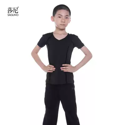 Shani Latin dance Children's sports dance short-sleeved top National standard dance competition examination dance uniform shirt