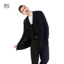 Saniladin dance suit adult male blouse personality long sleeve cardiovert dance practice sweatshirt for mens international dance blouses