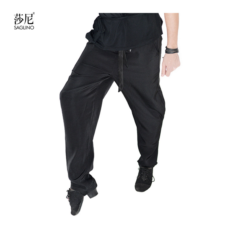 Shani Latin Dance Adult Men's Practice Suit National Standard Dance Pants Retract Foot Sports Long Pants Casual Sports Dance Pants