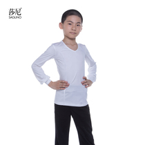 Saniladin dance wear boy sports dance long sleeve blouses national standard dance practice to wear less pediatrismo shirt
