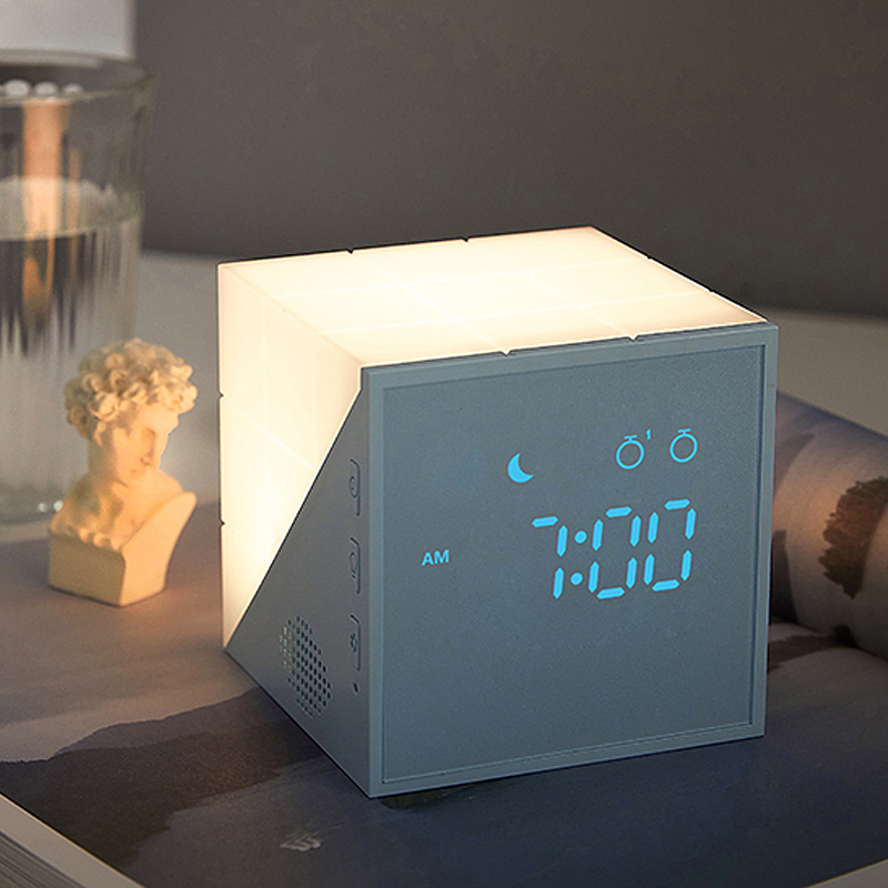 Rubik's Cube Small Alarm Clock Students Special Night Light Children Girls Boys Multifunctional Smart Electronic Clock Wake Up Artifact
