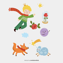 smokebomblab creative childrens tattoo stickers fairy tales little king rose combination