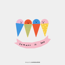smokebomblab kids tattoo stickers for kids ice cream summer illustration