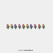 smokebomblab original design tulip flower ins flower love Hyun Ya wind waterproof tattoo sticker