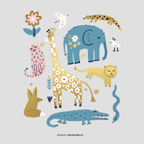 smokebomblab child safety non-toxic sparkling gold zoo giraffe elephant tattoo crocodile sticker