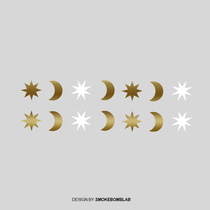 smokebomblab child safety sparkling gold special star moon moon bracelet tattoo stickers