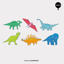 smokebomblab original design childrens dinosaur combination Triceratops pterosaur waterproof creative tattoo stickers