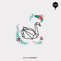 smokebomblab kids geometric swan small fresh waterproof tattoo stickers
