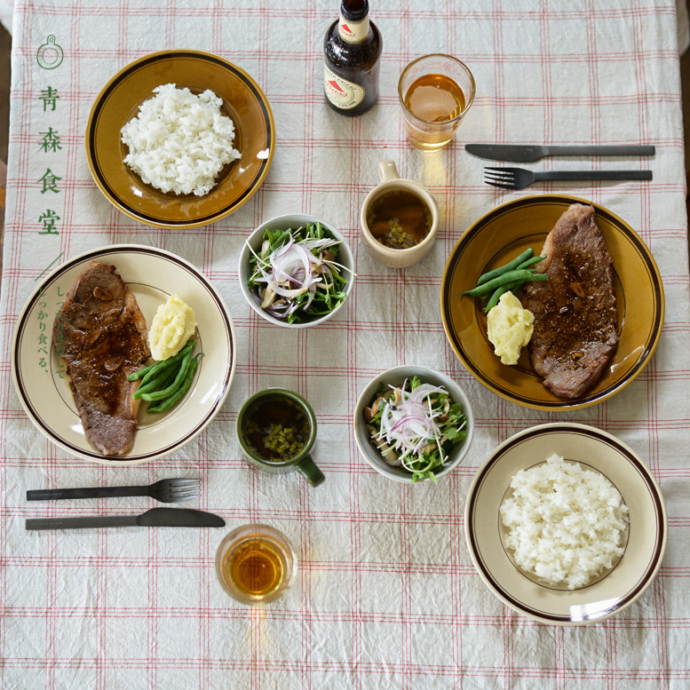 <Aomori Canteen> Japanese-made studio m retro nostalgic circle ring ceramic deep dish pasta plate