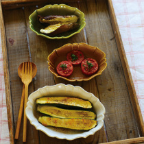 〈Aomori Shokudo〉Made in Japan studio m Retro French lace oval deep plate baking plate Baked rice plate