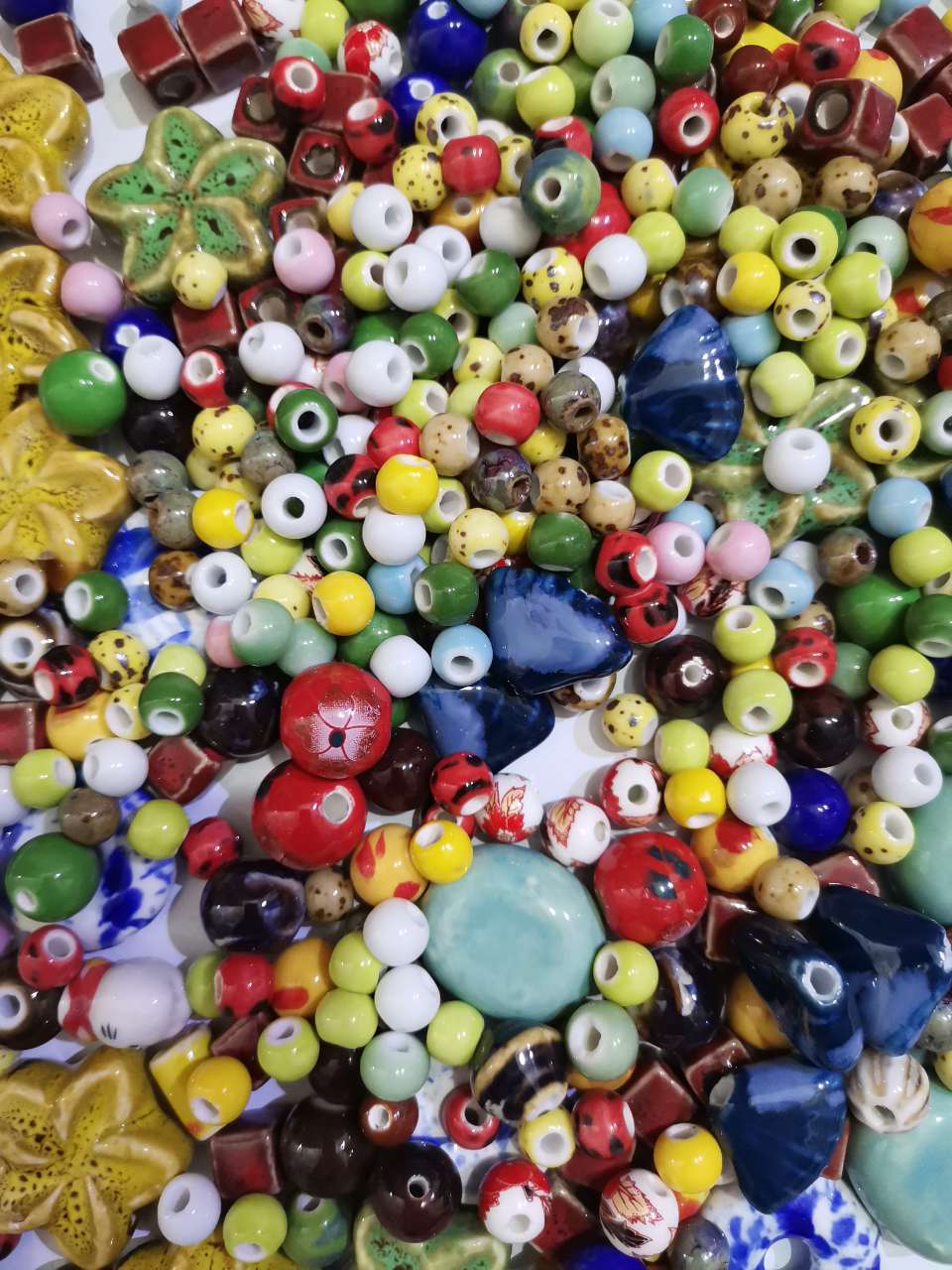 Jingdezhen ceramic beads scattered by catty said wholesale checking DIY material package beaded accessories tail cargo clearance processing