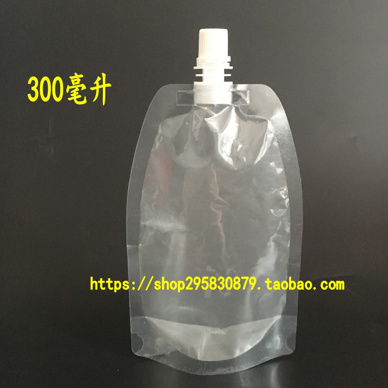Thickened disposable nozzle bag stand-up bag 300ml transparent nozzle bag liquid packaging bag soy milk bag