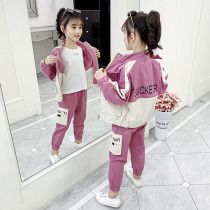 Childrens clothing girls spring and autumn foreign air suit 2022 new Korean version children CUHK childrens casual spring clothing trendy two sets