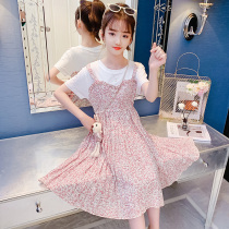 Girl Shatters Dress Girls Dress Girl Fake Two Dresses 2022 New CUHK Children Dress 100 Plexor Princess Dress